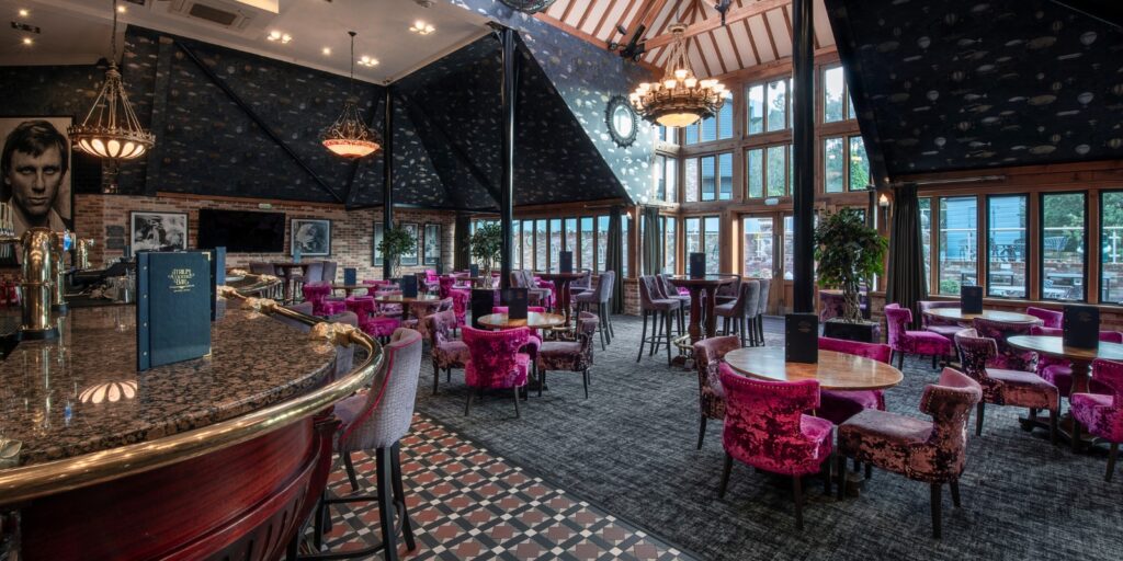Wide photo of the Atrium Cocktail Bar at Old Thorns hotel & Resort